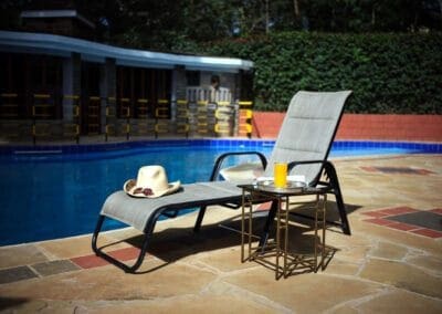 Relaxing by the pool