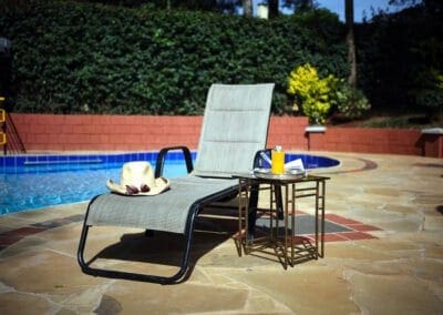 Relaxing by the pool