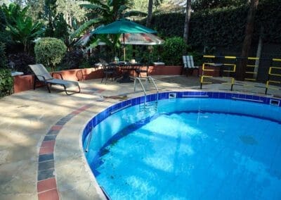 Relaxing by the pool