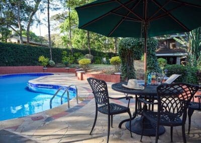 Relaxing by the pool