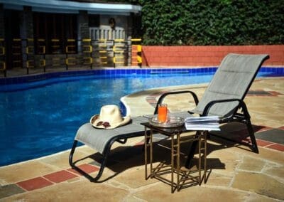 Relaxing by the pool